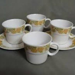 NORITAKE SUNNY SIDE DINNER PLATE AND CUPS(9003)